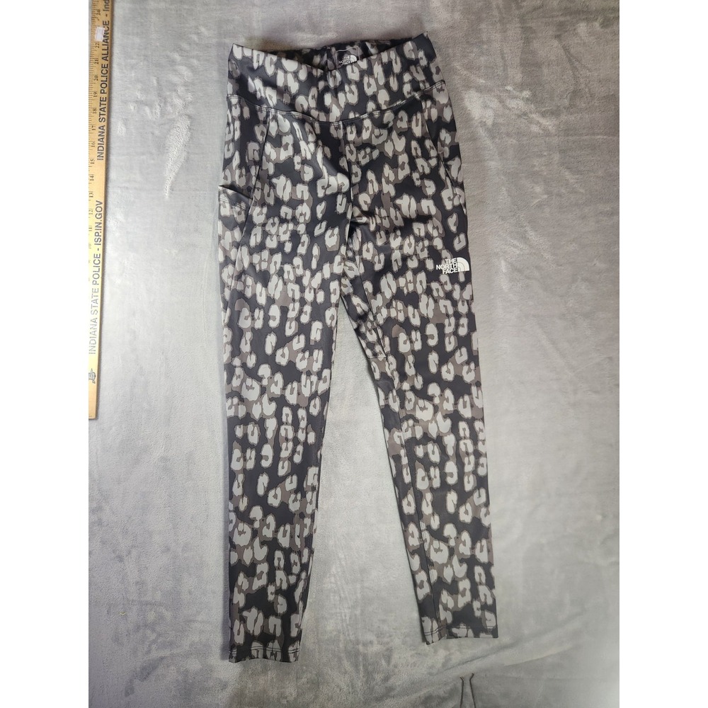 Girls North Face Gray Leopard on Mountain Tight Size L (14/16)